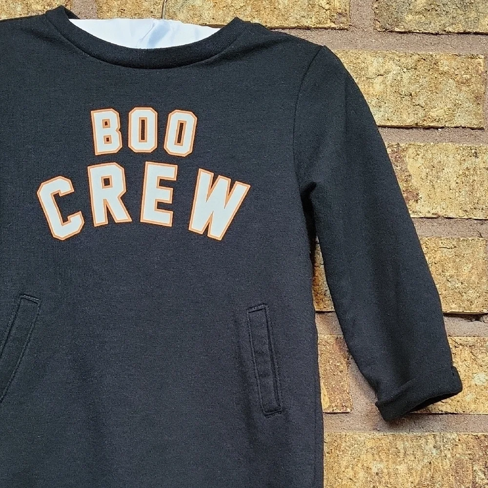 Old Navy Black and Orange 'Boo Crew' Long Sleeve Dress SIZE 18-24 Months